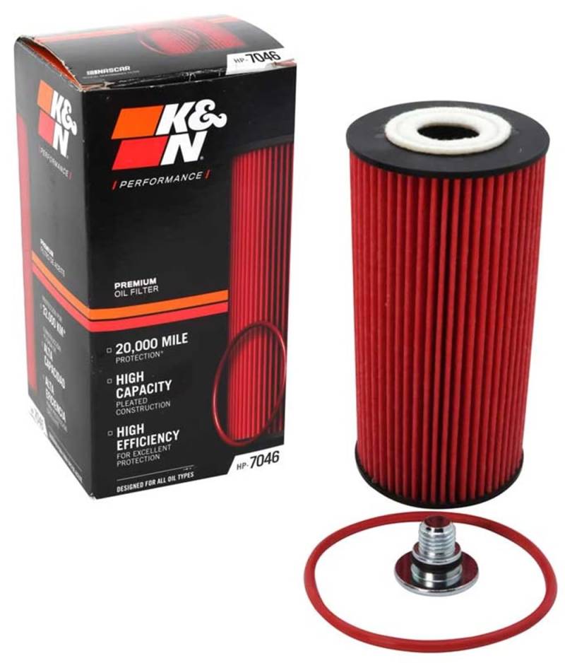 K&N Ölfilter - High Performance-Series kompatibel mit Hyundai & Kia (HP-7046), Rot von K&N