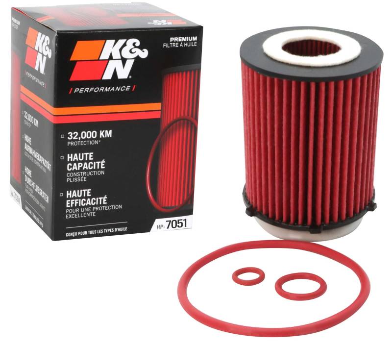 K&N Ölfilter - High Performance-Series kompatibel mit Mercedes (HP-7051), Rot von K&N