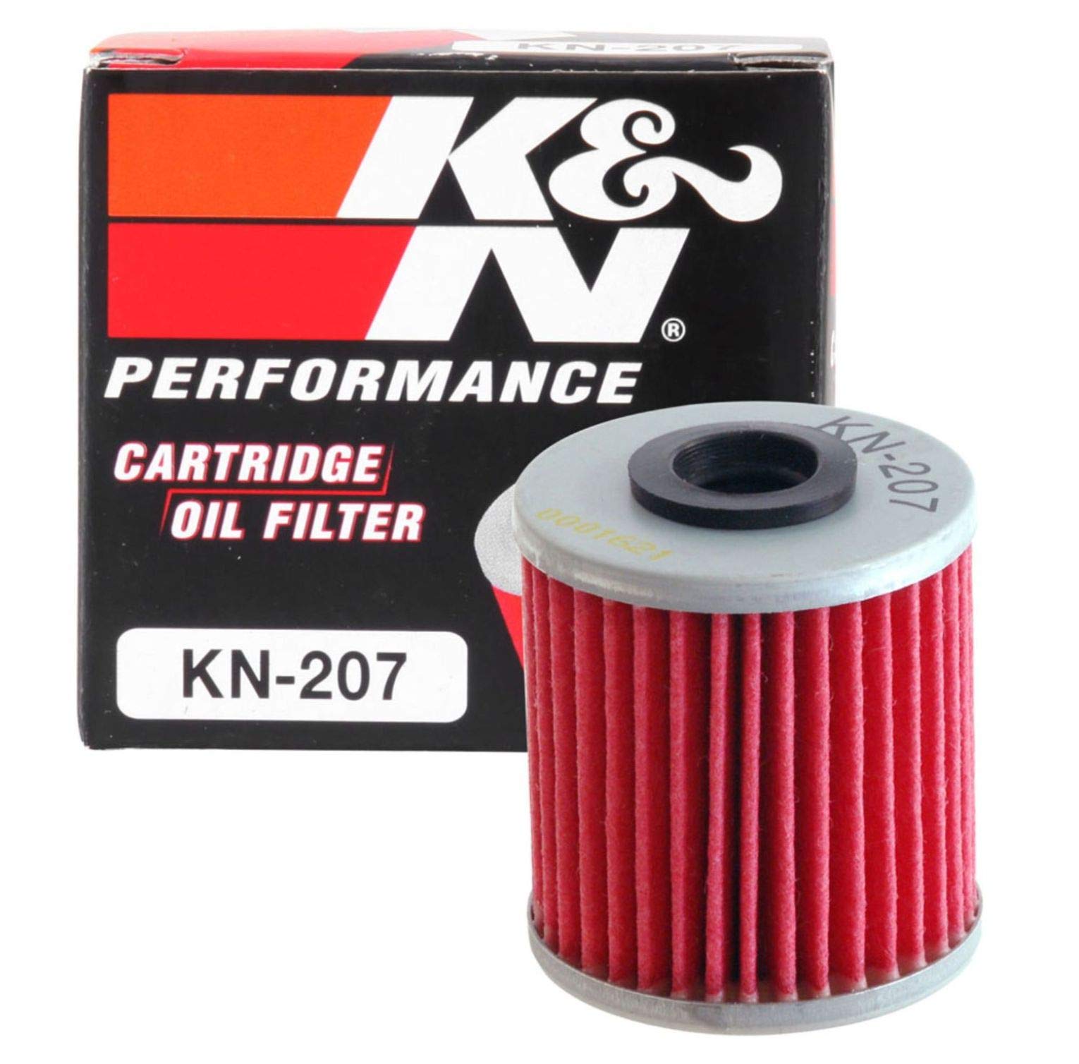 K&N Powersports Ölfilter - Kartusche 38x44mm kompatibel mit Beta, Kawasaki, Suzuki, LML (KN-207), Rot von K&N