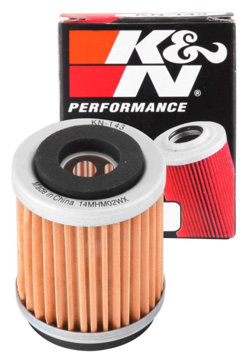 K&N Powersports Ölfilter - Kartusche 38x49mm kompatibel mit Yamaha, MBK (KN-143) , Rot von K&N