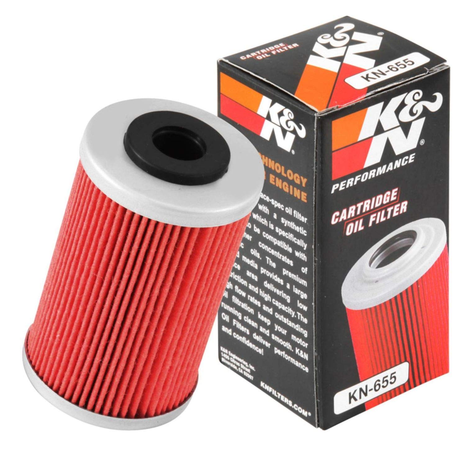 K&N Powersports Ölfilter - Kartusche 41x69mm kompatibel mit Husqvarna, KTM, Husaberg (KN-655) Rot von K&N