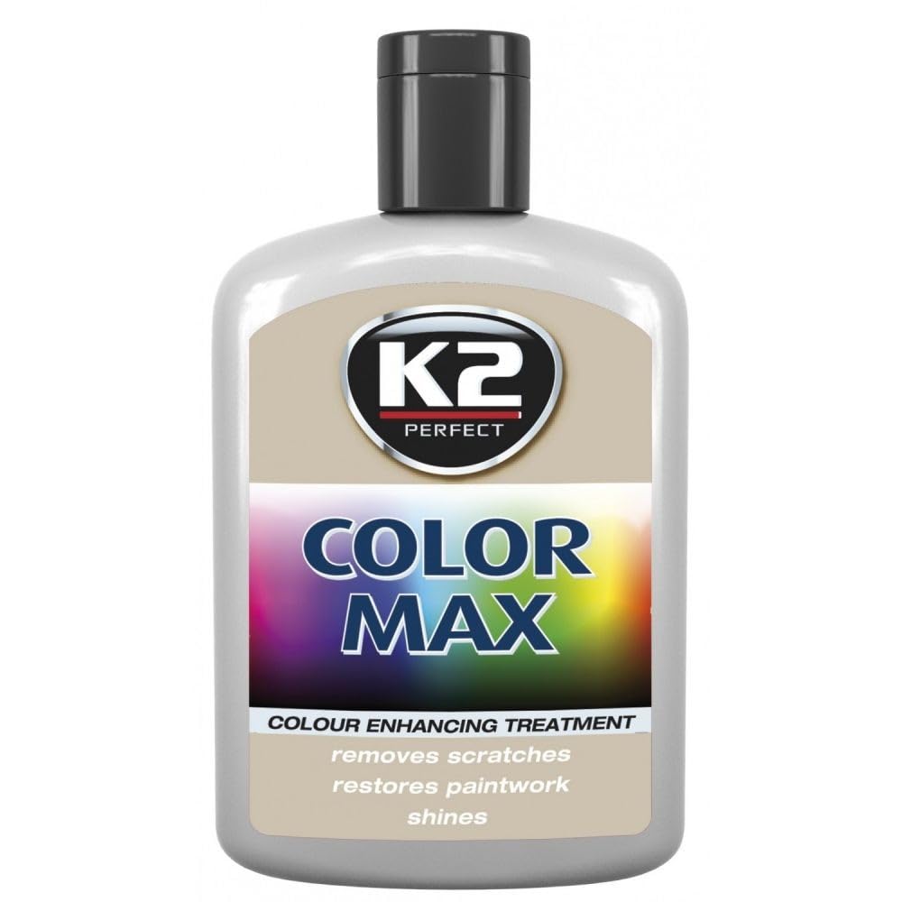 K2 Color Max Farbpolitur Autopolitur Wachspolitur Politur mit Carnauba-Wachs, Gebindegröße:200 ml;Farbe:Grau von K2