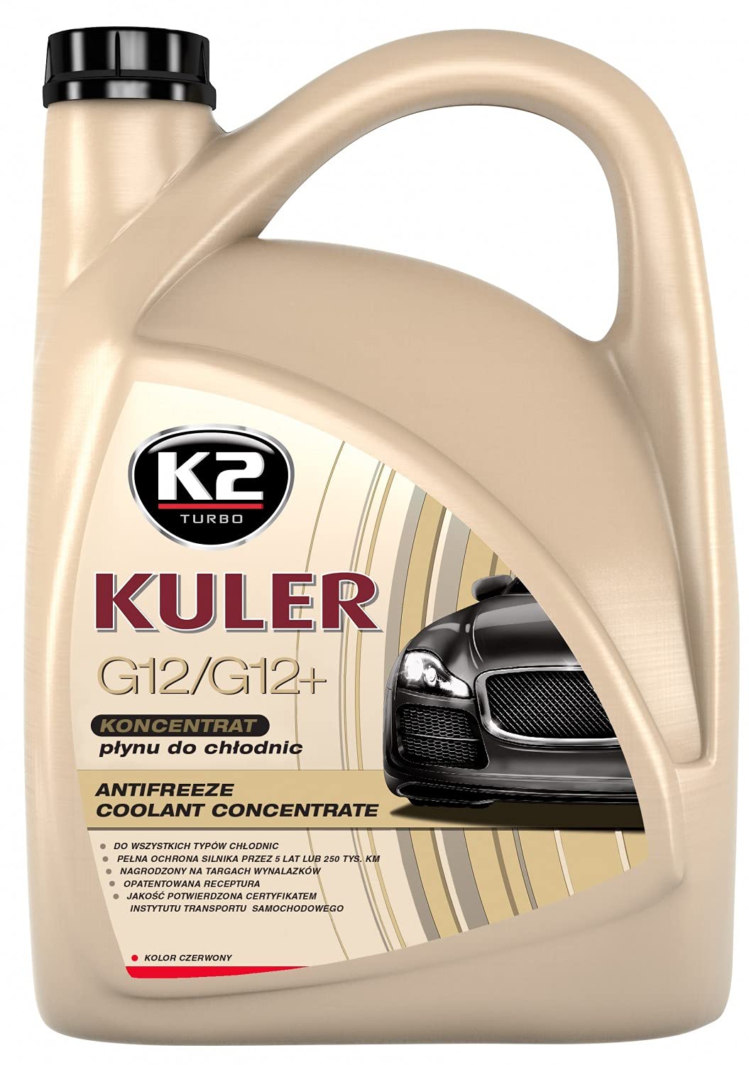 K2 Kühlerfrostschutz Konzentrat, long life, Farbe rot, bis -35°C, Kühlmittel, Kühlflüssigkeit, Frostschutzmittel, für alle Automarken geeignet, 5L Konzentrat ergeben 10L Fertiggemisch von K2