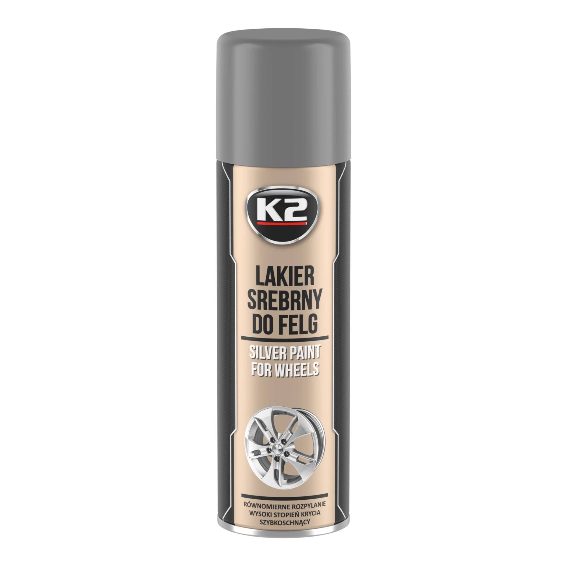 K2 Silber Spray Lack, Felgen Spritzen, Sprühfarbe, Sprühlack, Chromlook, Felgensilber, Spray 500ml von K2