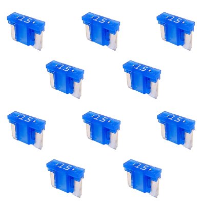 10 x Flachstecksicherung Mini LP - Sicherung Minisicherung 15A / 58V / blau von K24-Minisicherung LP