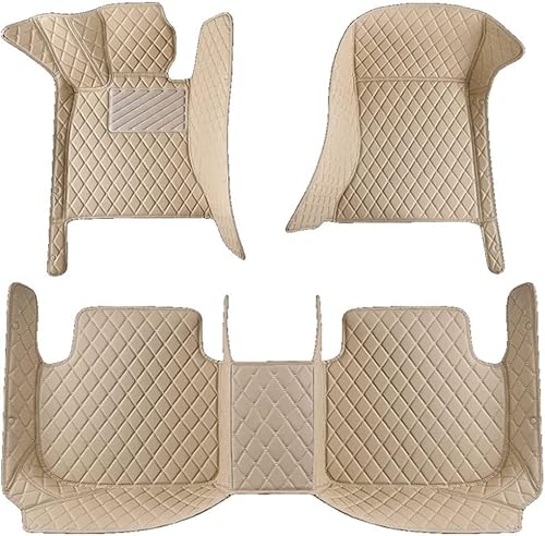 Auto Benutzerdefinierte Fußmatten für Toyota RAV4 2009 2010 2011 2012 2013 (LHD), Allwetterschutz Fussmatten Wasserdicht Anti Rutsch Full Set Upgrade Beutelrand,D-Beige von KAEW