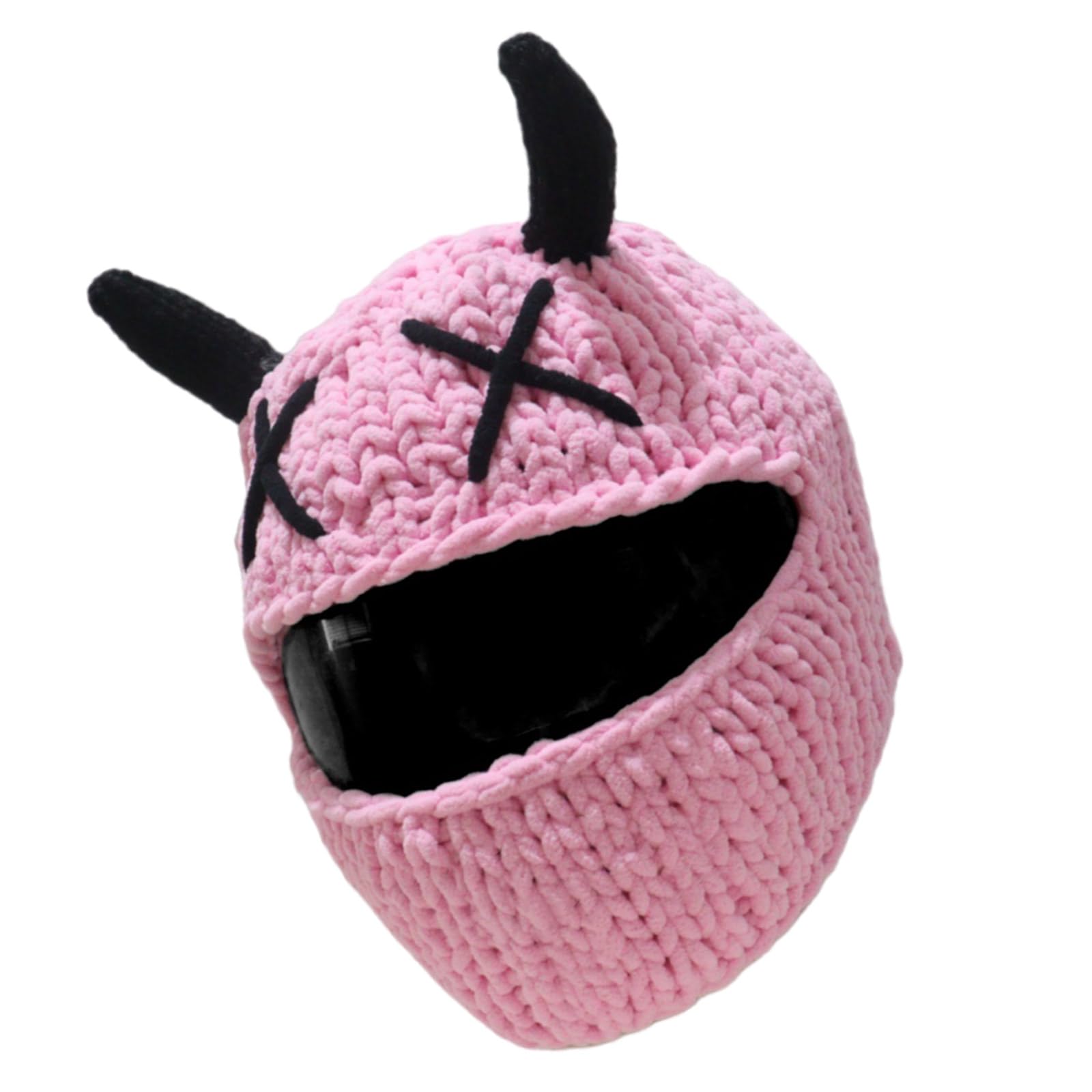 Devil Horn Plush Motorcycle Helme Deckt Umfassen Volle Gesichtsschutz Antiskretternhelme von KAHDGSS