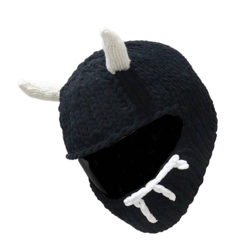 Devil Horn Plush Motorcycle Helme Deckt Umfassen Volle Gesichtsschutz Antiskretternhelme von KAHDGSS