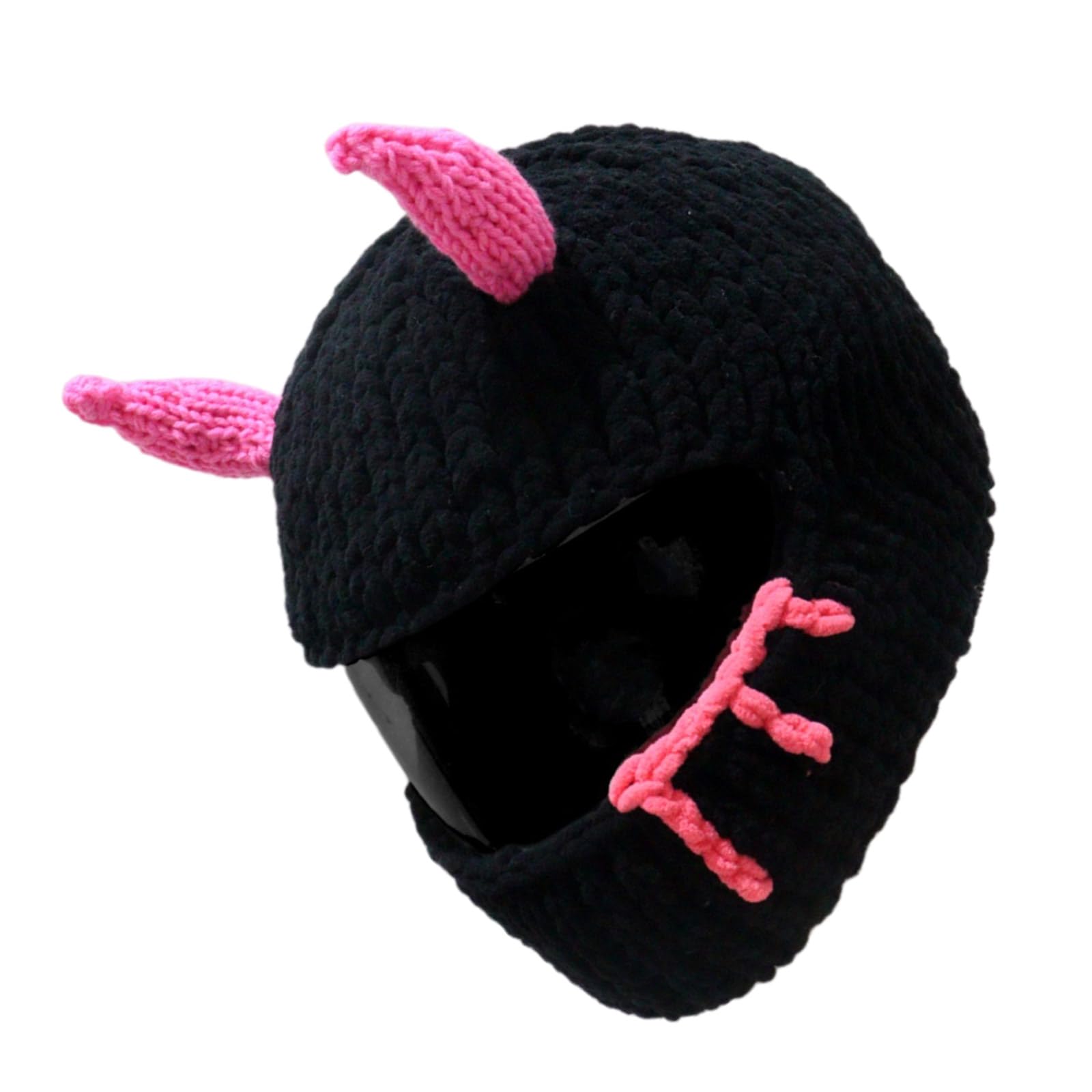 Devil Horn Plush Motorcycle Helme Deckt Umfassen Volle Gesichtsschutz Antiskretternhelme von KAHDGSS