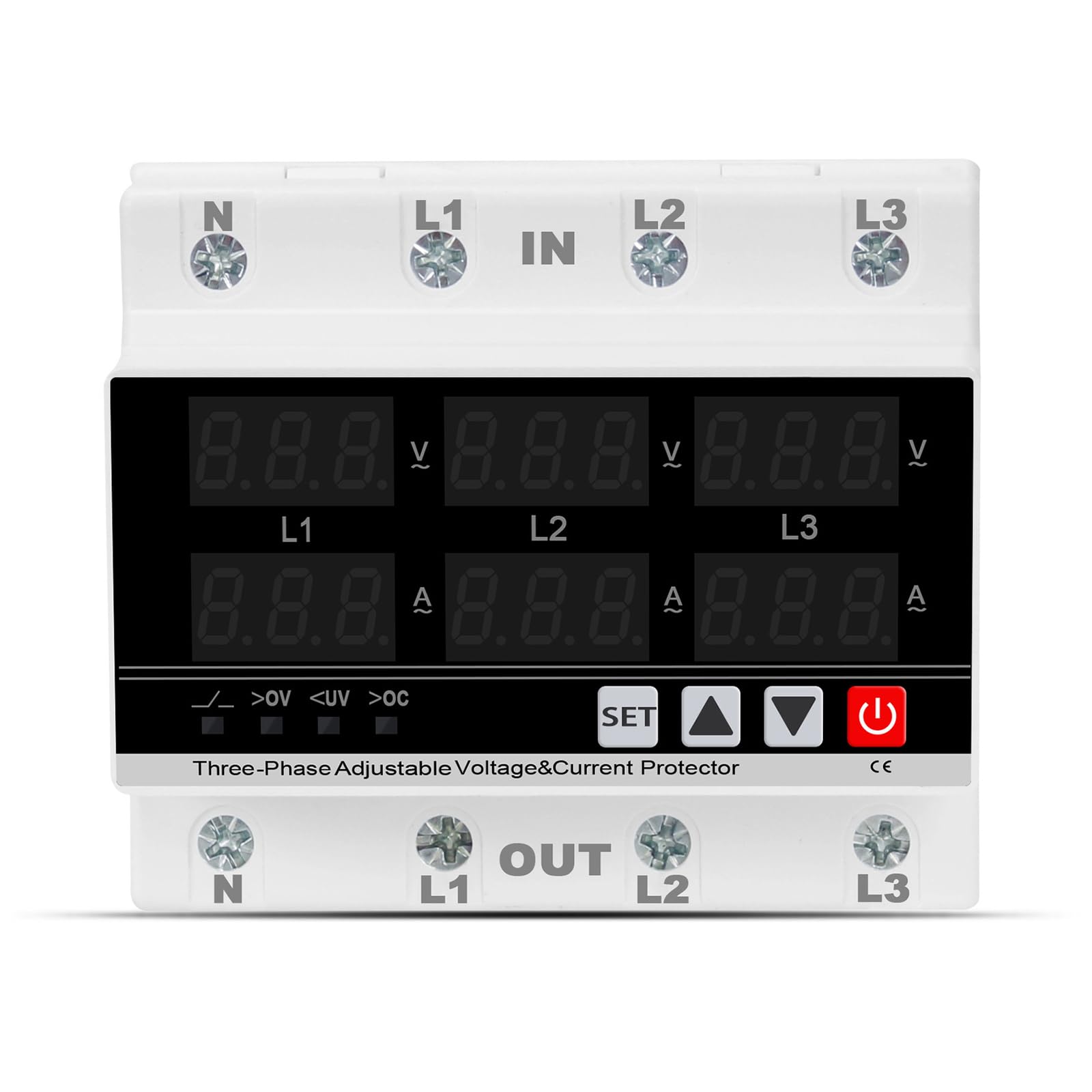 Einstellbarer Überstromschützer Digital 3 Phase DIN Rails Voltmeter Amperemeterstromstromperson Tester Relays Protektor von KAHDGSS