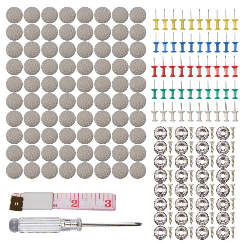 80 Stück Dachhimmel Reparatur Set, KFZ Dachhimmel Reparatur Nieten, Auto Dachhimmel Stoff Reparatur Nieten, mit Stecknadeln Schraubendreher Maßband für Alle Arten von Fahrzeugen von KAHOUI