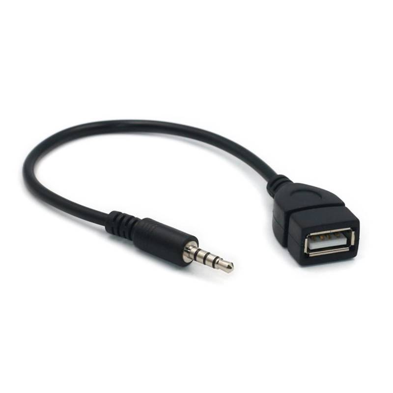 KAKASEA Professionelles Konverterkabel, 3,5-mm-Stecker auf USB-2.0-Buchse, 20 cm Länge von KAKASEA