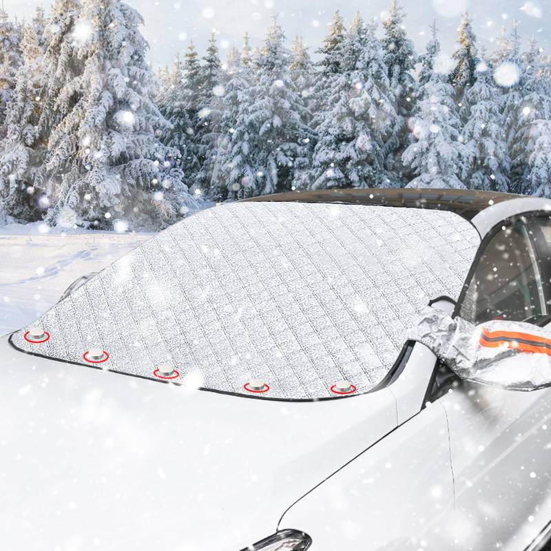 KAMEUN Magnetische Autoabdeckung, Auto Frontscheibenabdeckung Winter, Auto Frostschutz Abdeckung, Windschutzscheibenabdeckung für Sonnenlicht, Staub, Schnee, EIS und Frost von KAMEUN