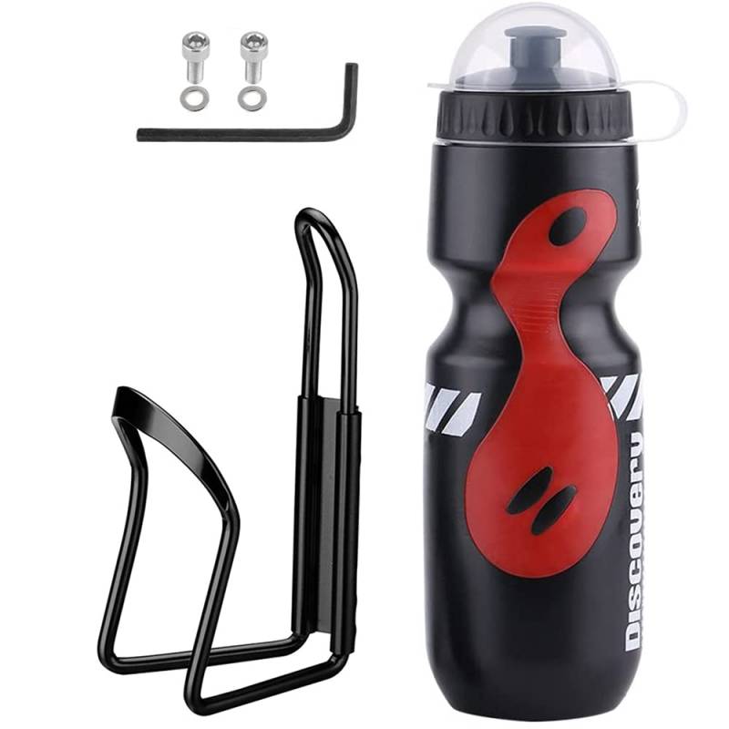 KAMIIN Fahrrad Trinkflaschen 750ml, Sport Wasserflasche mit Fahrradhalter Cage Halterung Sportflasche für Radfahren Mountainbikes Sport, Indoor-und Outdoor-Aktivitäten von KAMIIN