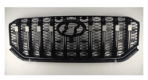 Auto Front Kühlergrille für Hyundai Santa Fe 2022,Vorne Kapuze Kühlergrill Grill KüHler Ersatz Dekoration Zubehör,A-Black von KAMNIK