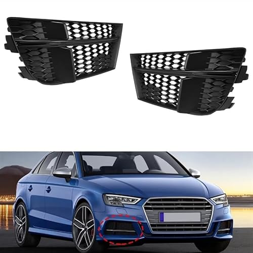 Nebelscheinwerfer Gitter für Audi A3 S Line S3 2017 2018 2019 2020,Auto Front Nebel Licht Lampe Abdeckung Trim von KAMNIK