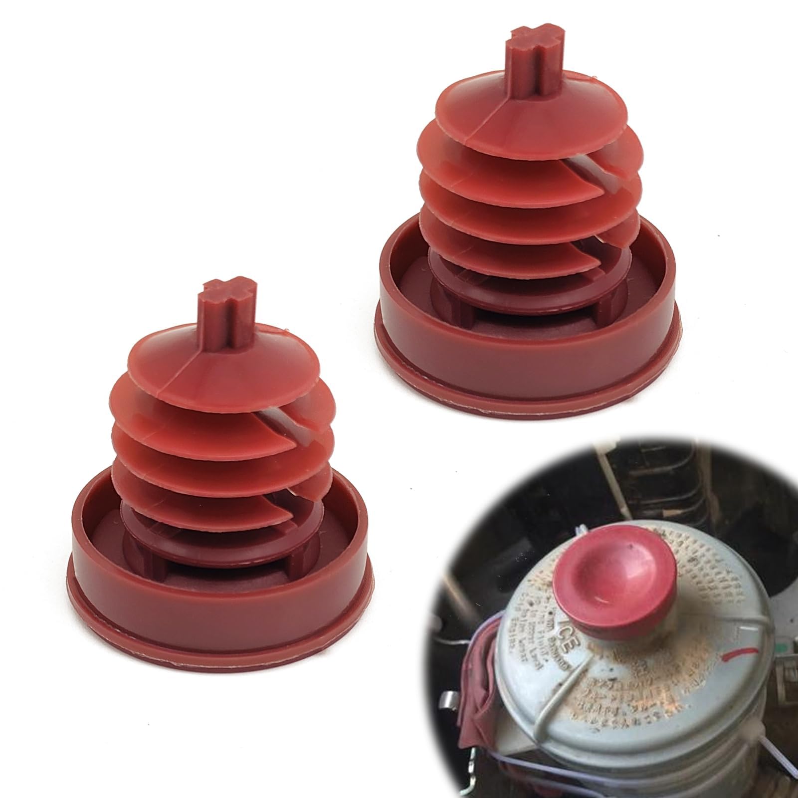 Hydraulische Servolenkungspumpe, Servolenkungspumpe Reservoir Cap Plug Cover, Red Reservoir Cap Plug Cover Kompatibel mit Honda für Acura (2 Stück) von KANDUJIMU