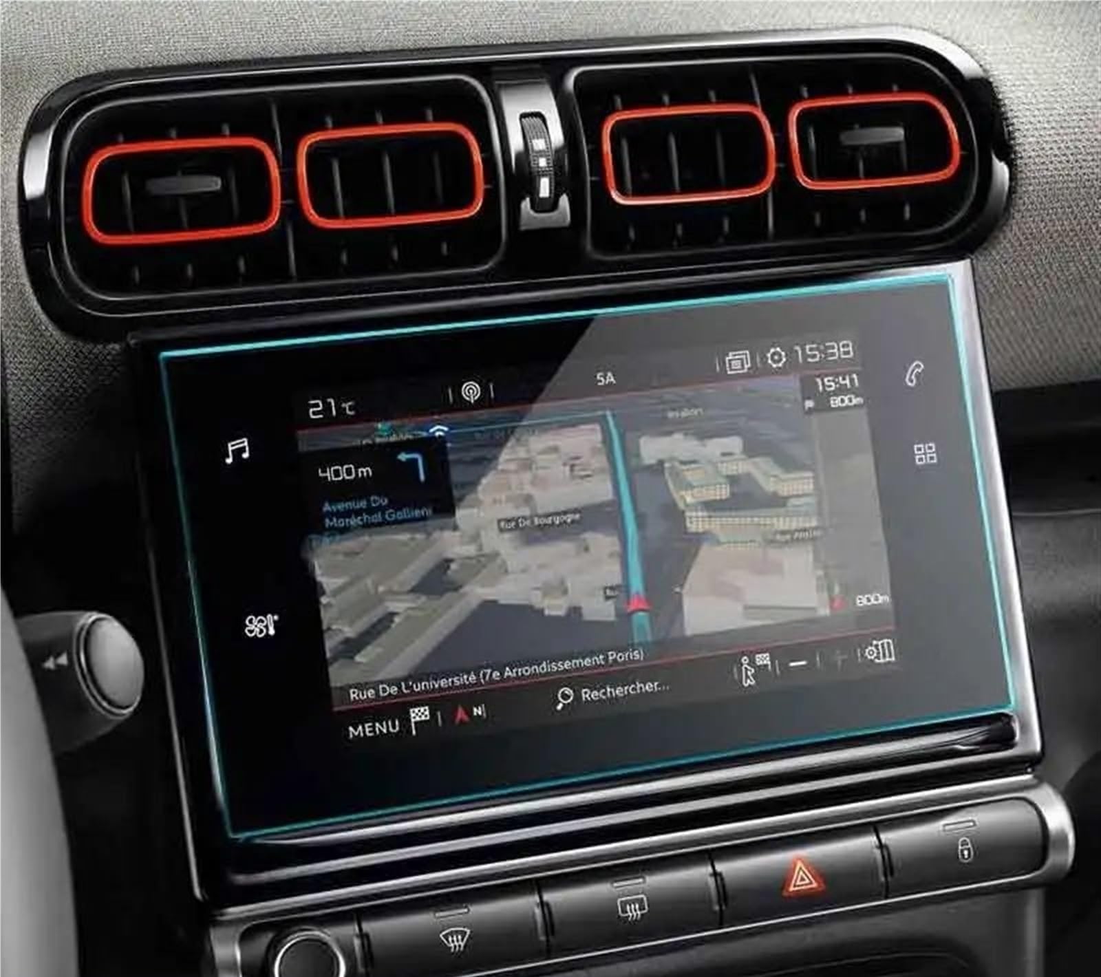 KANGBOZ Kompatibel Mit Citroen C3 Für Aircross 2021 Auto-GPS-Navigation, Displayschutzfolie Aus Gehärtetem Glas GPS Navigation Schutzfolie von KANGBOZ