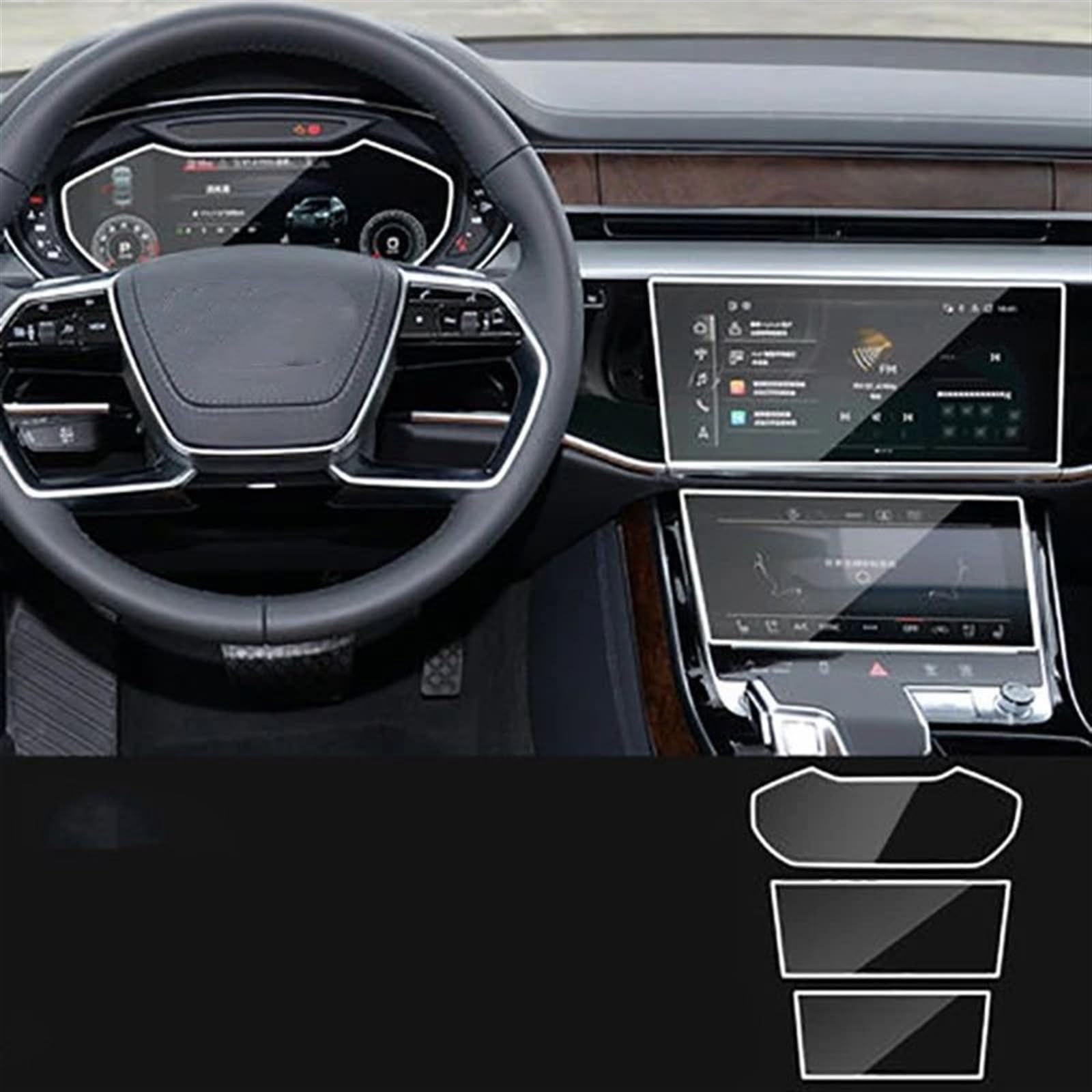 KANGBOZ Kompatibel Mit Für A8 S8 A8L 2018 2019 2020, Auto-GPS-Navigation, LCD-Bildschirm, Gehärtetes Glas, Displayschutzfolie GPS Navigation Schutzfolie(2) von KANGBOZ