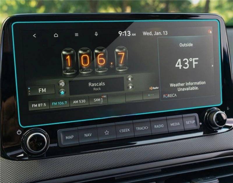 KANGBOZ Kompatibel Mit Hyundai Für Kona 2022 Auto-GPS-Navigation Displayschutzfolie Aus Gehärtetem Glas Für Die Fahrzeuginnenausstattung GPS Navigation Schutzfolie von KANGBOZ