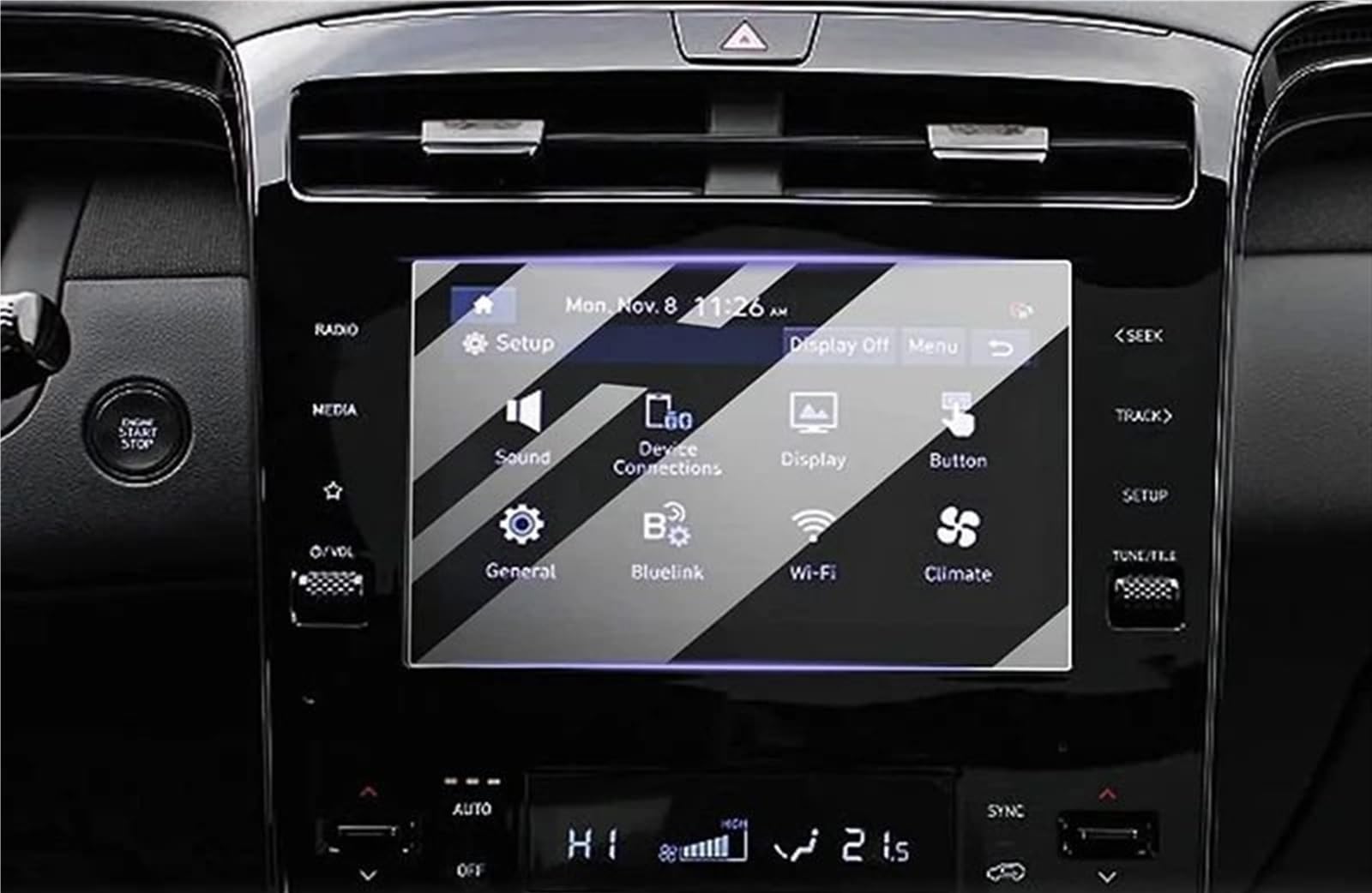 KANGBOZ Kompatibel Mit Hyundai Für Tucson NX4 2022 8 Zoll Auto GPS-Navigation LCD-Bildschirm Gehärtetes Glas Displayschutzfolie GPS Navigation Schutzfolie von KANGBOZ