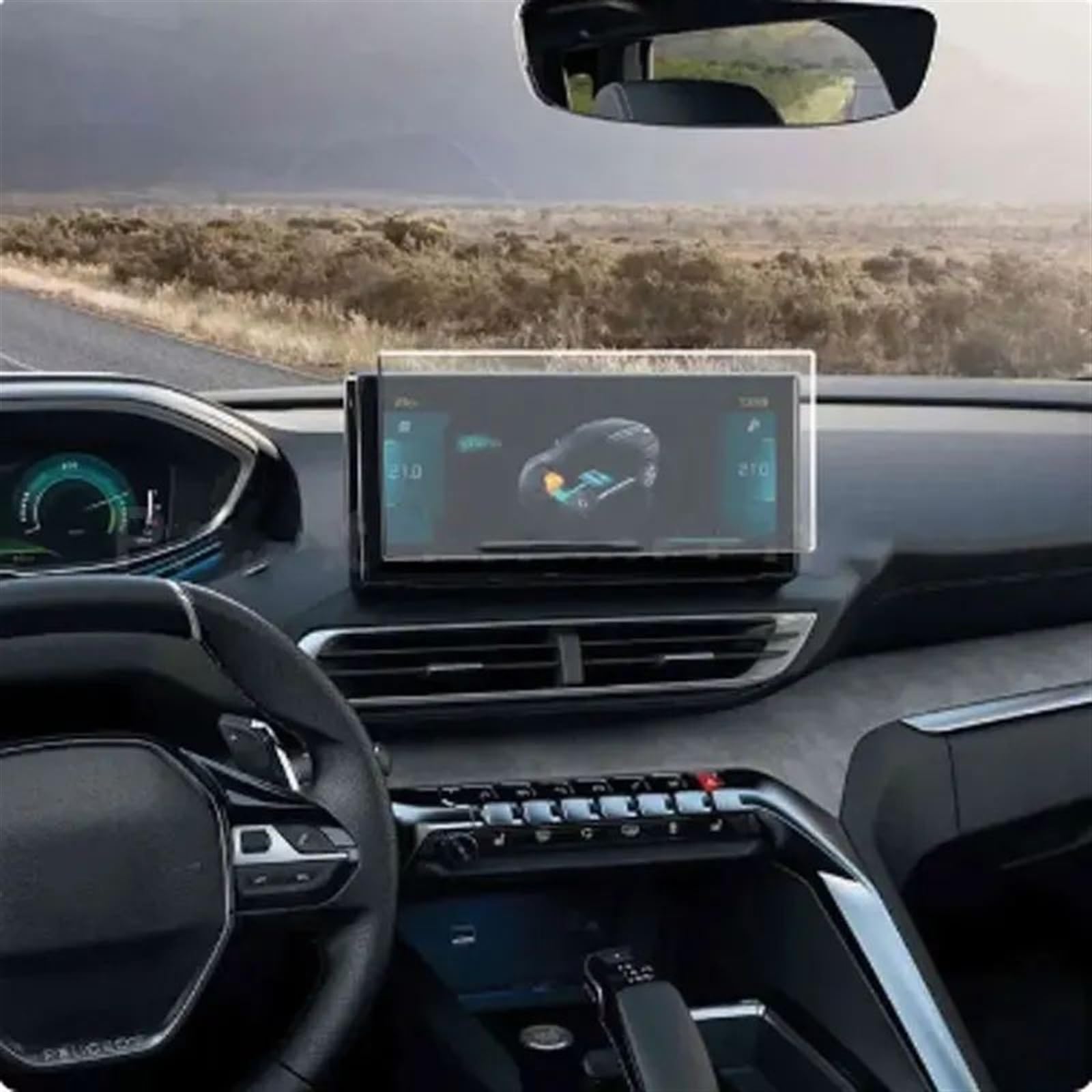 KANGBOZ Kompatibel Mit Peugeot Für 3008 2021 2022 Auto-GPS-Navigation Und Armaturenbrett-Displayschutzfolie Aus Gehärtetem Glas GPS Navigation Schutzfolie(GPS) von KANGBOZ