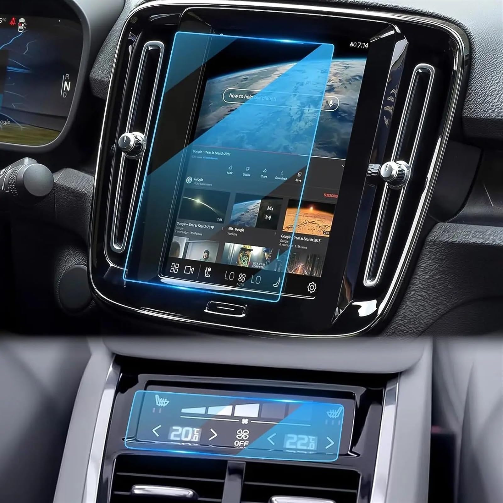 KANGBOZ Kompatibel Mit Volvo Für XC40 XC60 XC90 V60 V90 S90 S60 C40 Auto-GPS-Navigation Und Klimaanlage, Bildschirmschutz Aus Gehärtetem Glas GPS Navigation Schutzfolie von KANGBOZ