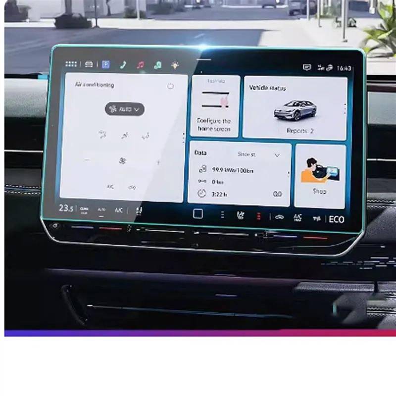 KANGBOZ Kompatibel mit VW für ID.7 2024, 15 Zoll, Auto-GPS-Navigation, Armaturenbrett, LCD-Bildschirm, Displayschutz aus gehärtetem Glas, Innenausstattung GPS Navigation Schutzfolie(GPS) von KANGBOZ