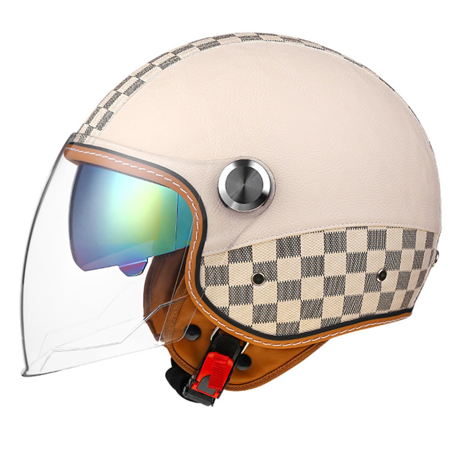 Jet-Helm, Motorrad-Helm, Roller-Helm, Scooter-Helm, Moped Mofa-Helm Chopper Retro, Zugelassen ECE/DOT Jethelm Motorrad Roller Helm B,L(59-60CM) von KANMUASD