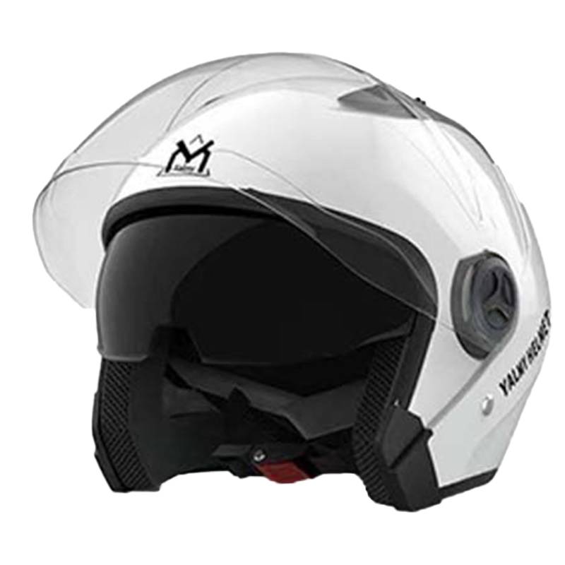 Jethelm mit Doppelvisier | Roller Helm Fashionhelm | Jet Helm mit Sonnenblende | ECE/DOT Zertifiziert | Motorradhelm mit Visier | Herren Damen Rollerhelm Mopedhelm D,One Size(55-63CM) von KANMUASD