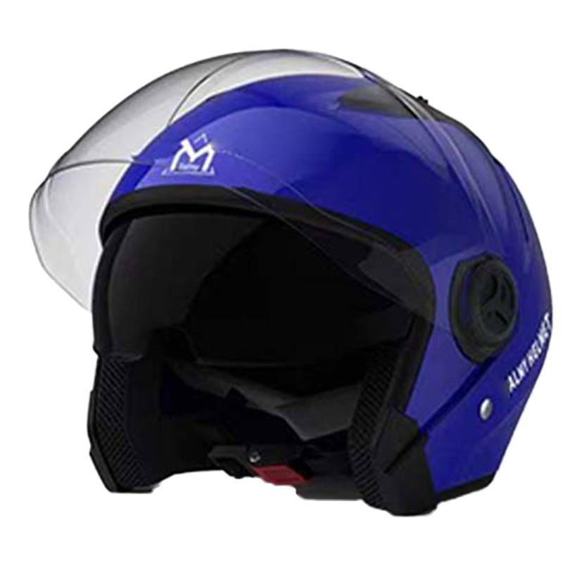 Jethelm mit Doppelvisier | Roller Helm Fashionhelm | Jet Helm mit Sonnenblende | ECE/DOT Zertifiziert | Motorradhelm mit Visier | Herren Damen Rollerhelm Mopedhelm F,One Size(55-63CM) von KANMUASD