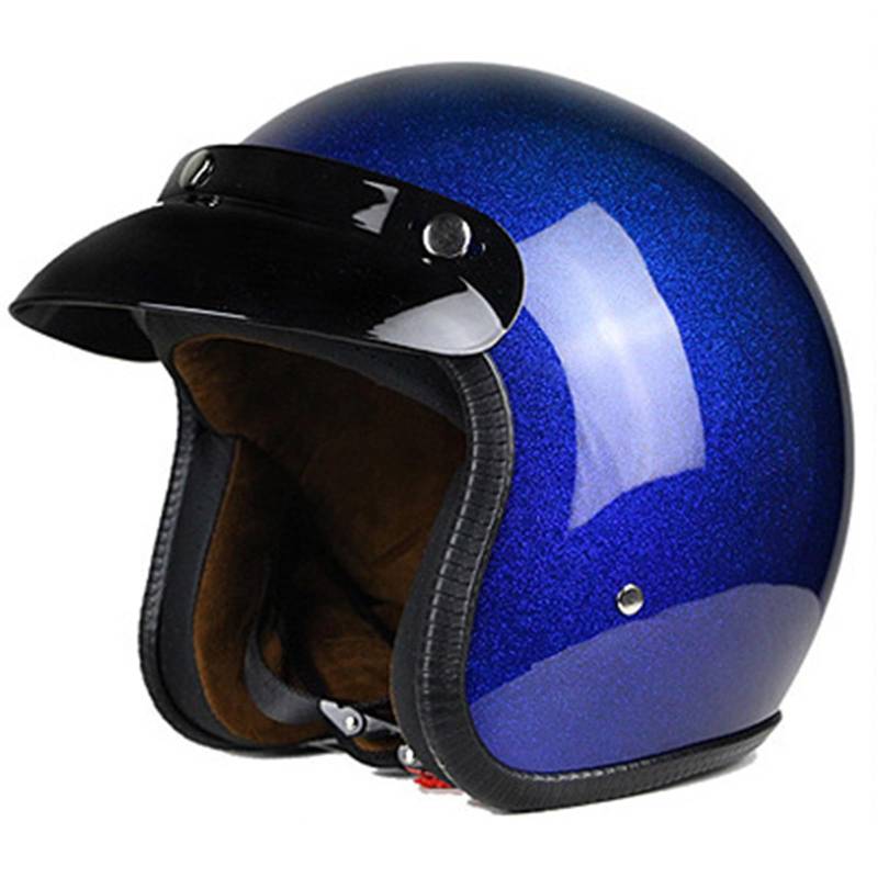 Jethelm mit Visier by, Hochwertiger Motorradhelm, ECE/DOT Zertifiziert für Herren und Damen, Retro Motorradhelm Deutsche Jethelm, Motorrad Halbhelme mit Visier B,L(59-60CM) von KANMUASD