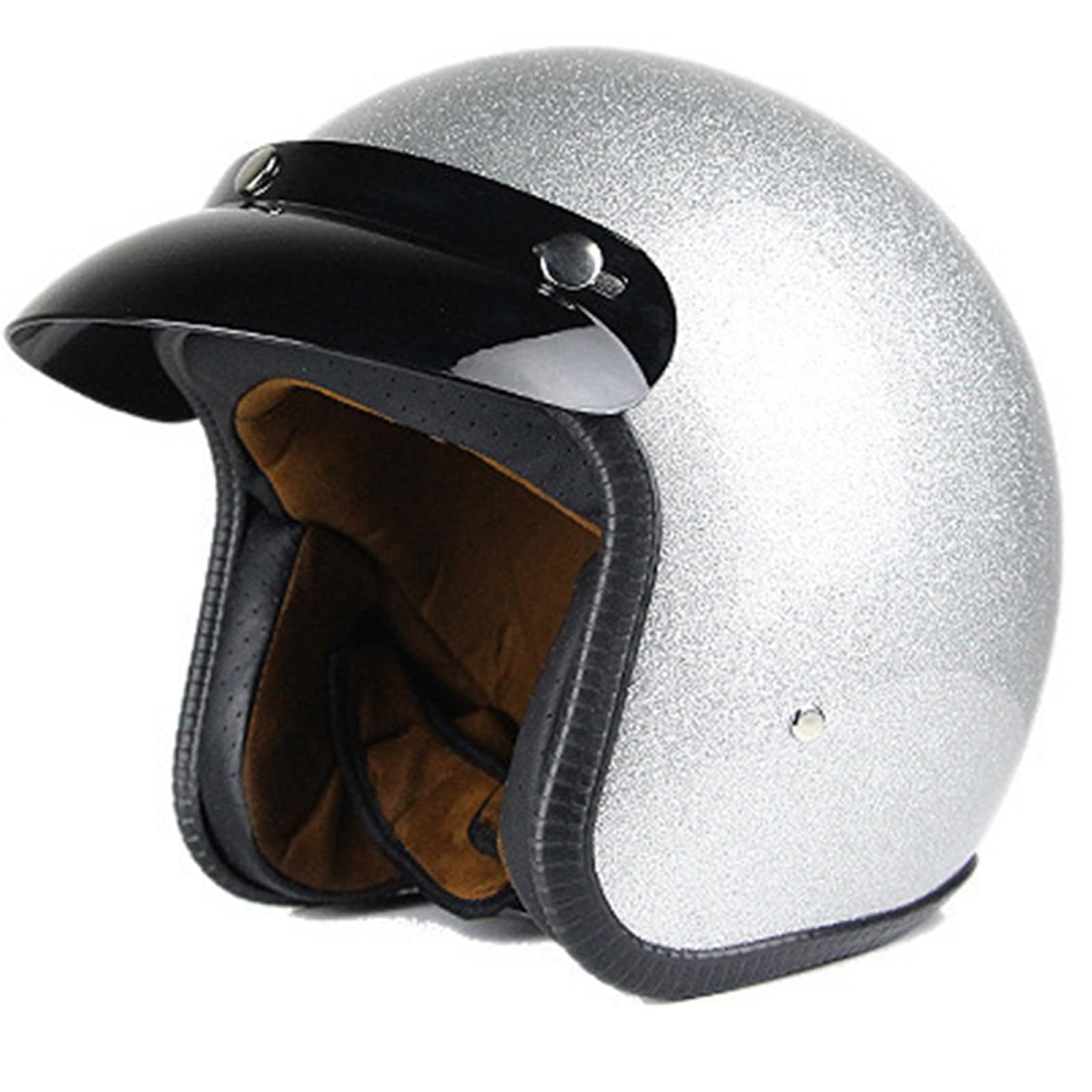 Jethelm mit Visier by, Hochwertiger Motorradhelm, ECE/DOT Zertifiziert für Herren und Damen, Retro Motorradhelm Deutsche Jethelm, Motorrad Halbhelme mit Visier C,L(59-60CM) von KANMUASD