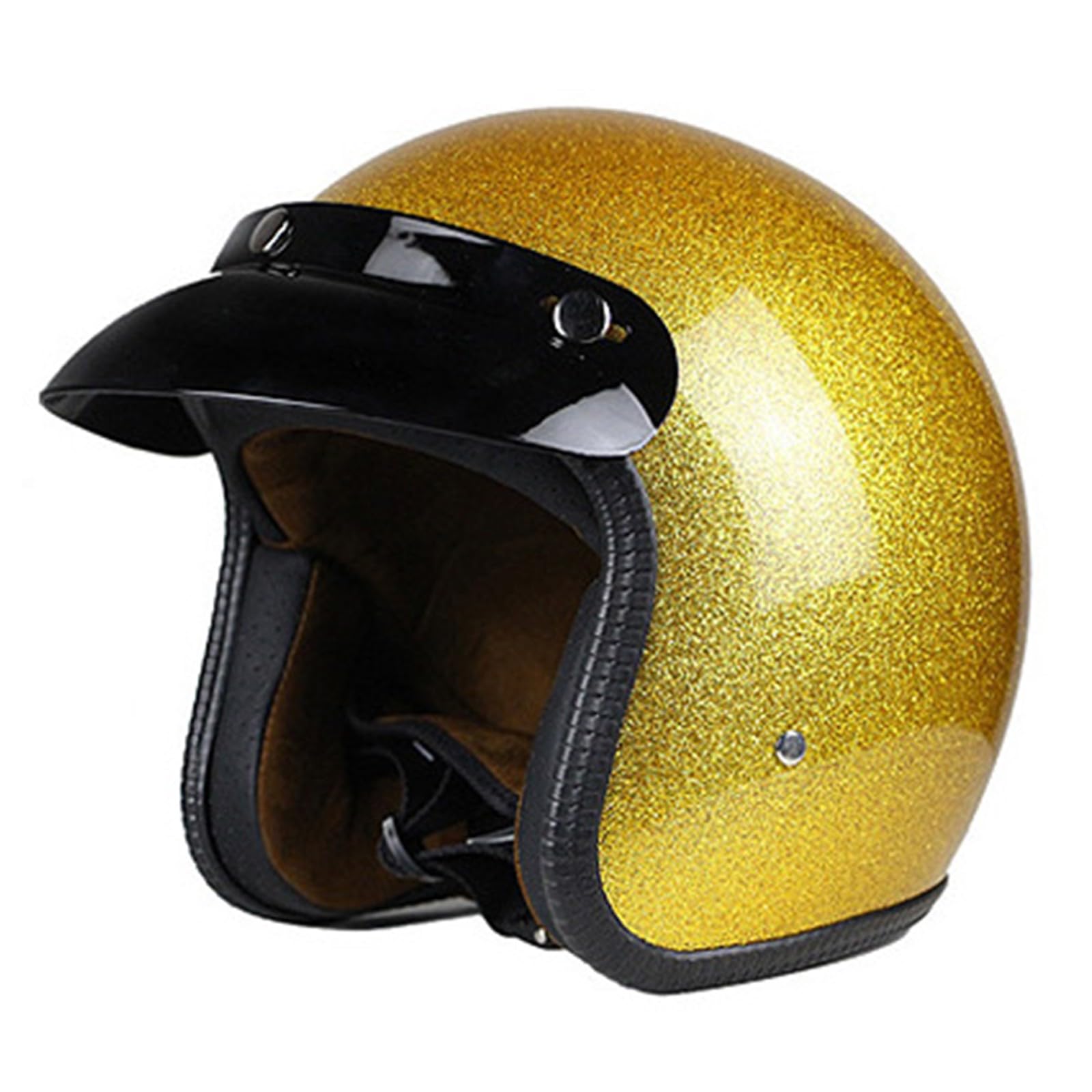 Jethelm mit Visier by, Hochwertiger Motorradhelm, ECE/DOT Zertifiziert für Herren und Damen, Retro Motorradhelm Deutsche Jethelm, Motorrad Halbhelme mit Visier E,L(59-60CM) von KANMUASD