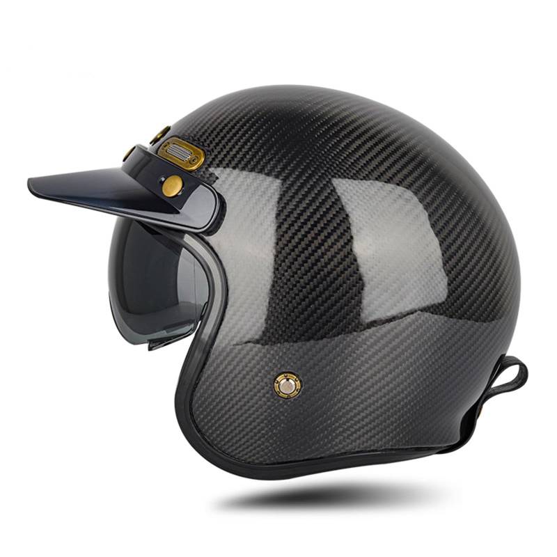 Motorradhelm Erwachsene, Jethelm Mit Visier Für Herren Und Damen, DOT/ECE Zertifizierung 3/4 JetHelm Tragbarer Roller Helm Mopedhelm B,L(59-60CM) von KANMUASD