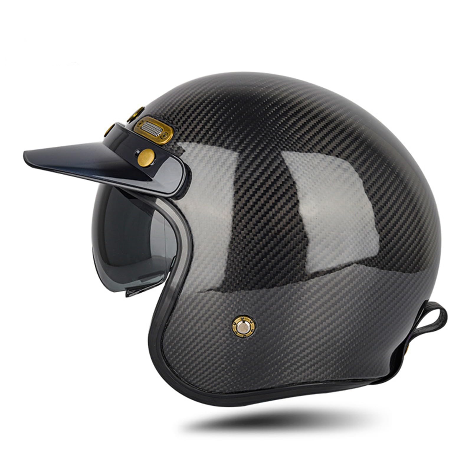 Motorradhelm Erwachsene, Jethelm Mit Visier Für Herren Und Damen, DOT/ECE Zertifizierung 3/4 JetHelm Tragbarer Roller Helm Mopedhelm B,M(57-58CM) von KANMUASD