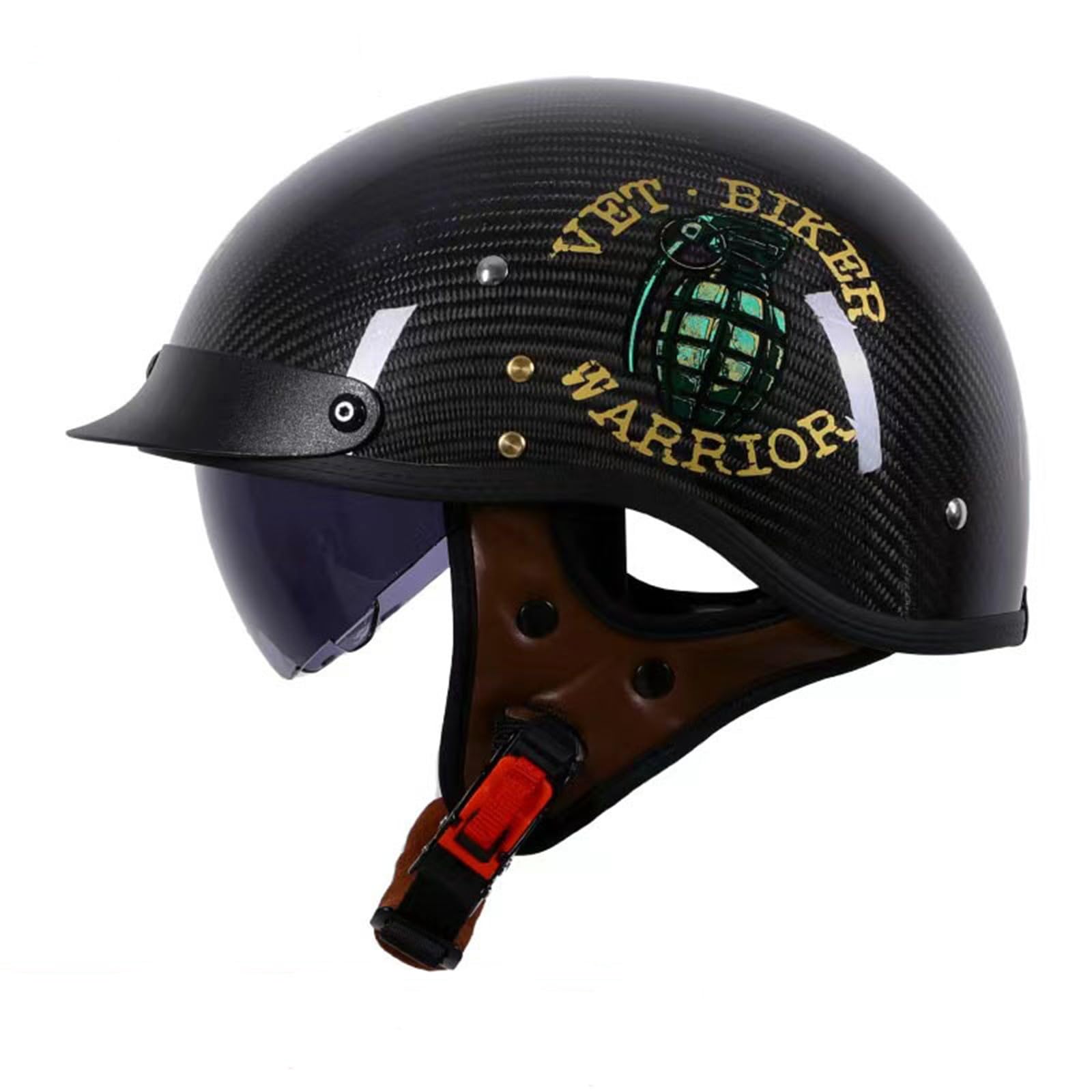 Öffnen Motorradhelm Halboffenen Halbschalenhelm, DOT/ECE Zertifiziert Antikollisions-Schutzhelm, Rollerhelm für Erwachsen Damen Herren, für Bike Scooter E,L(59-60CM) von KANMUASD