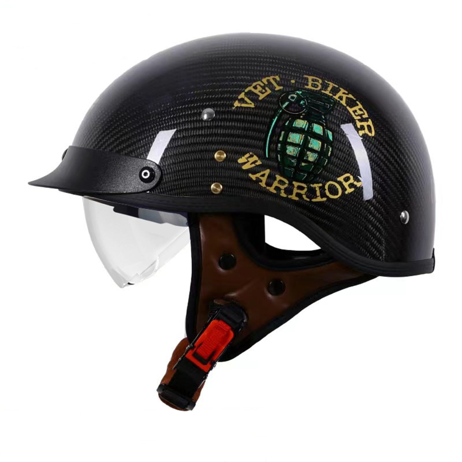 Öffnen Motorradhelm Halboffenen Halbschalenhelm, DOT/ECE Zertifiziert Antikollisions-Schutzhelm, Rollerhelm für Erwachsen Damen Herren, für Bike Scooter G,L(59-60CM) von KANMUASD