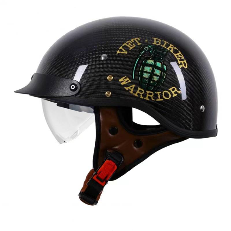 Öffnen Motorradhelm Halboffenen Halbschalenhelm, DOT/ECE Zertifiziert Antikollisions-Schutzhelm, Rollerhelm für Erwachsen Damen Herren, für Bike Scooter G,XXL(63-64CM) von KANMUASD