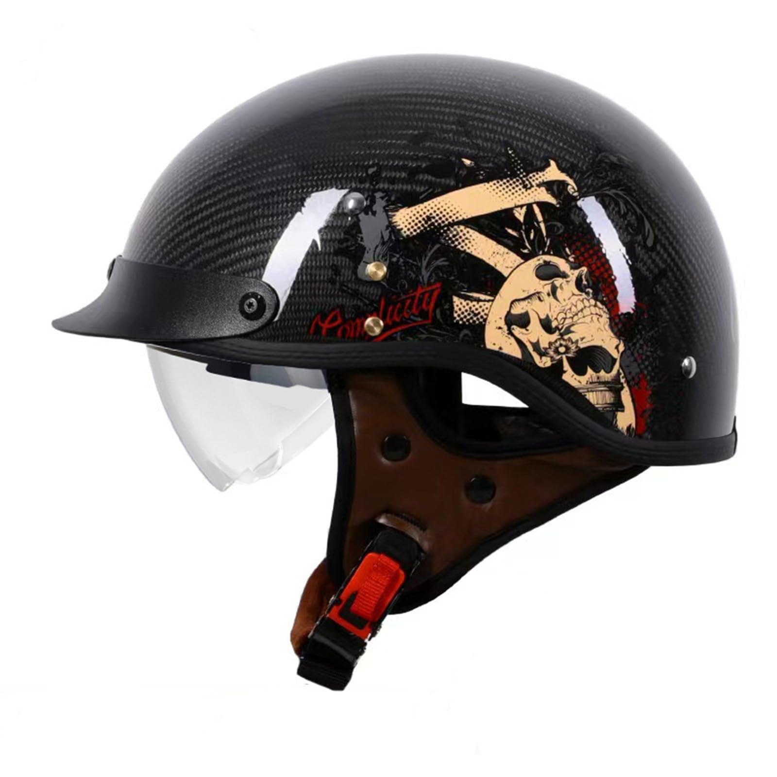 Öffnen Motorradhelm Halboffenen Halbschalenhelm, DOT/ECE Zertifiziert Antikollisions-Schutzhelm, Rollerhelm für Erwachsen Damen Herren, für Bike Scooter H,L(59-60CM) von KANMUASD