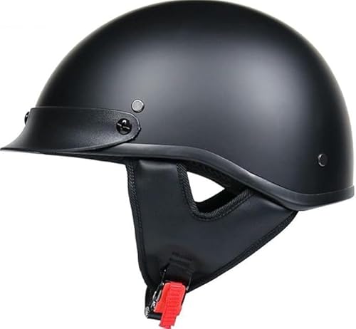 Vintage Motorrad-Halbhelm Männer und Frauen Erwachsene Offene Motorradhelme Retro-Halbhelm Modische Baseballkappe ECE-Zulassung für Cruiser-Scooter B,M(57-58CM) von KANMUASD