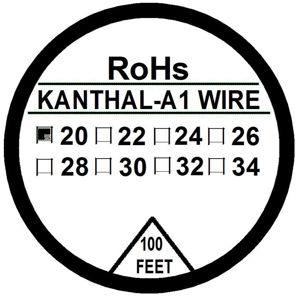 Kanthal A1 Typ Widerstandsdraht 30 Fuß (10m) Spule 22-32 G AWG (20G) von KANTHAL