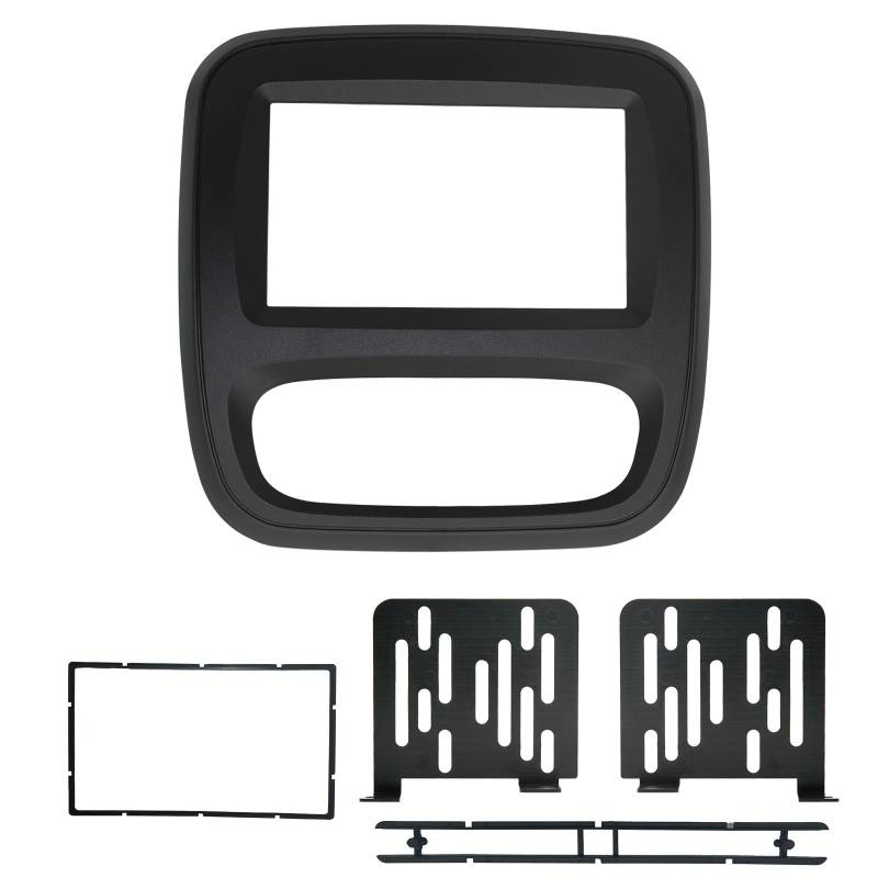 KAOLALI Doppel DIN Radioblende Autoradio DVD Panel Rahmen kompatibel mit Renault Trafic für Opel Vivaro 2015+ 2Din Audio Stereo Abdeckung Armaturenbrett Panel Kit von KAOLALI