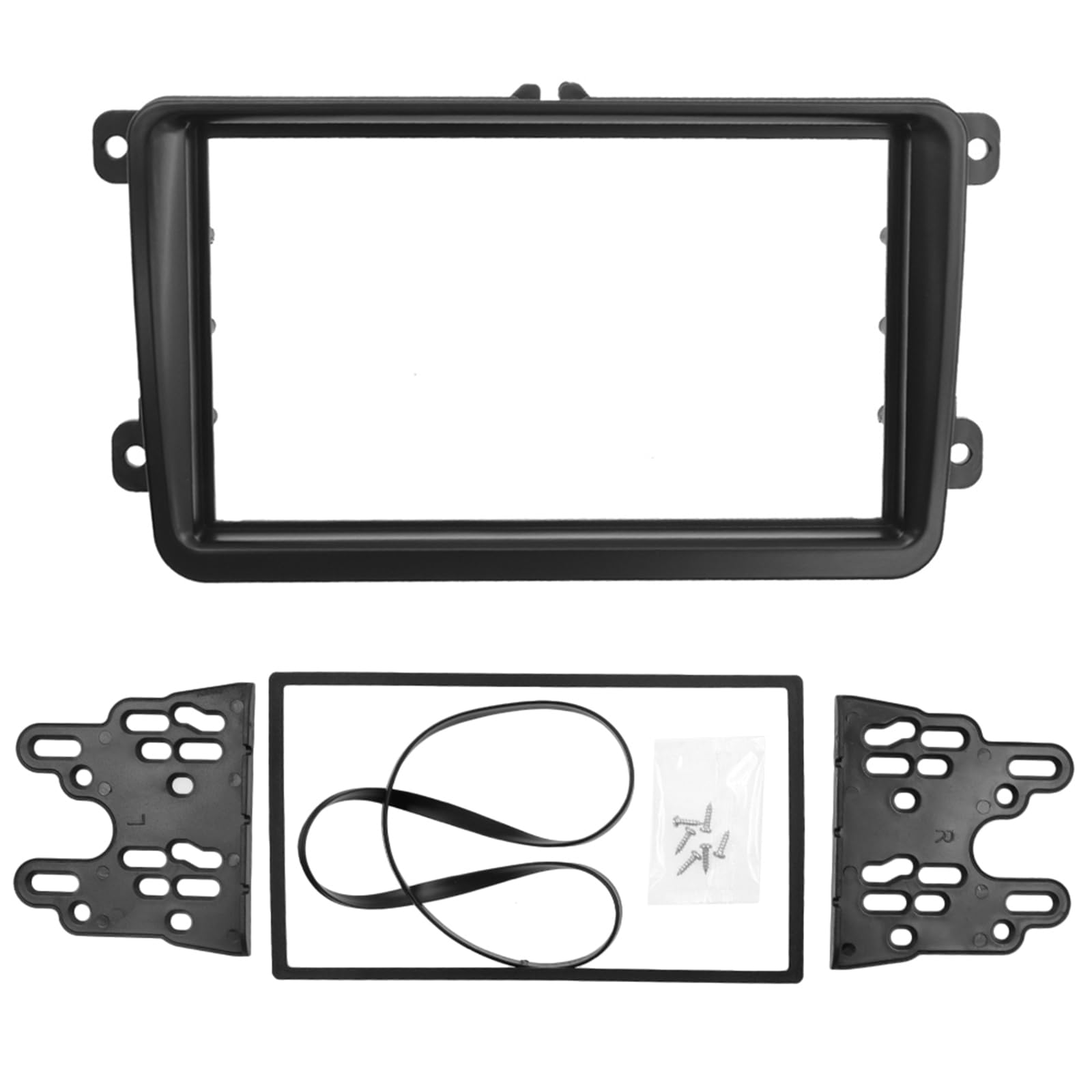 KAOLALI Doppel DIN Radio Auto DVD Player Einbaurahmen Radioblende kompatibel mit Volkswagen VW Touran Caddy Seat Skoda Fabia Octavia 178 x 102mm Schwarz von KAOLALI