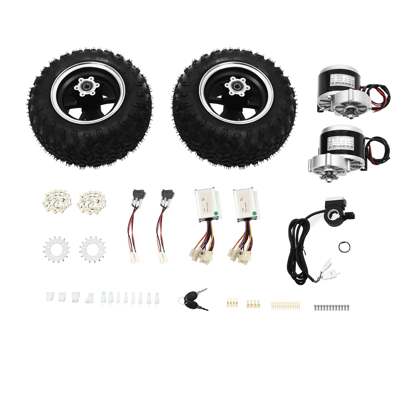 Motor Drive Air Wheel Conversion Kit, 10-Zoll-Radsatz für Elektro-Cart Bike, Radsatz für Elektro-Cart Bike, für kleine Go-Karts, elektrische Rollstühle von KAPIPALA