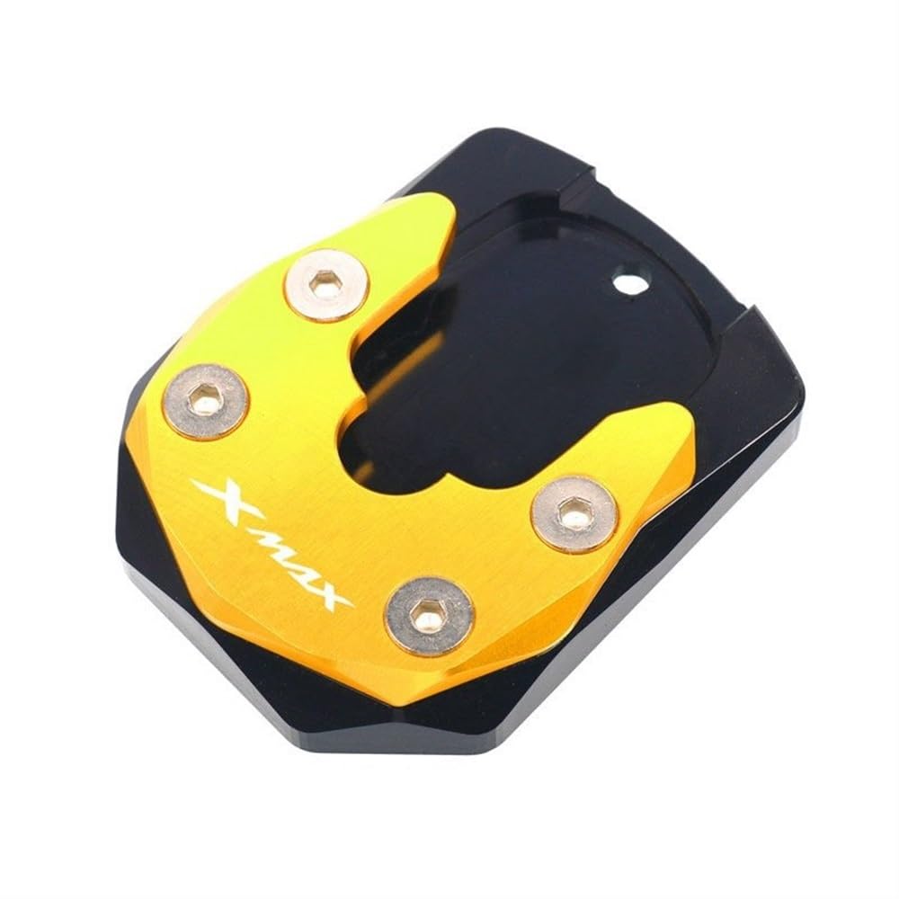 KARDAS Motorrad-Seitenständerpolster Motorrad CNC Ständer Vergrößern Platte Pad Seite Stehen Enlarger Für Y&AMAHA Xmax 125 250 300 X-MAX XMAX300 XMAX250 2017-2022(Gold1) von KARDAS