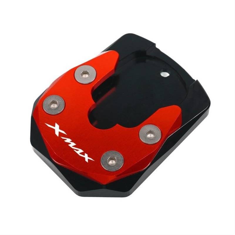 KARDAS Motorrad-Seitenständerpolster Motorrad CNC Ständer Vergrößern Platte Pad Seite Stehen Enlarger Für Y&AMAHA Xmax 125 250 300 X-MAX XMAX300 XMAX250 2017-2022(RED25) von KARDAS