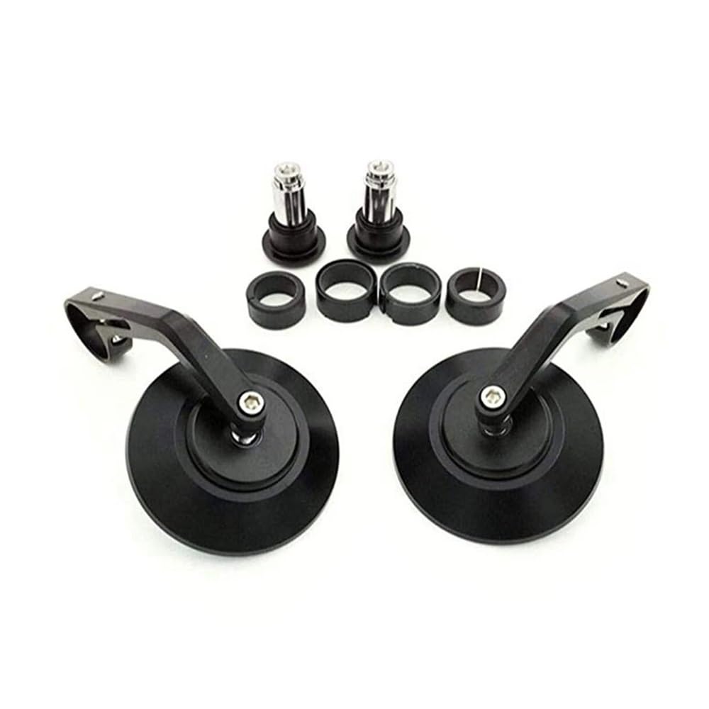 Motorrad Spiegel Für Für Motorrad Rückspiegel 7/8 "Runde Motorrad Seite Spiegel Bar End Motorrad(Black) von KARDAS