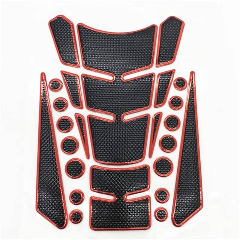 Motorrad Tank Gummi Pads Für CB650F CB500X CB400 CB1000R CBR600RR CR 250 CR125 3D Heizöl Gas Tank Pad Aufkleber Aufkleber Motorrad Teile(Red) von KARDAS