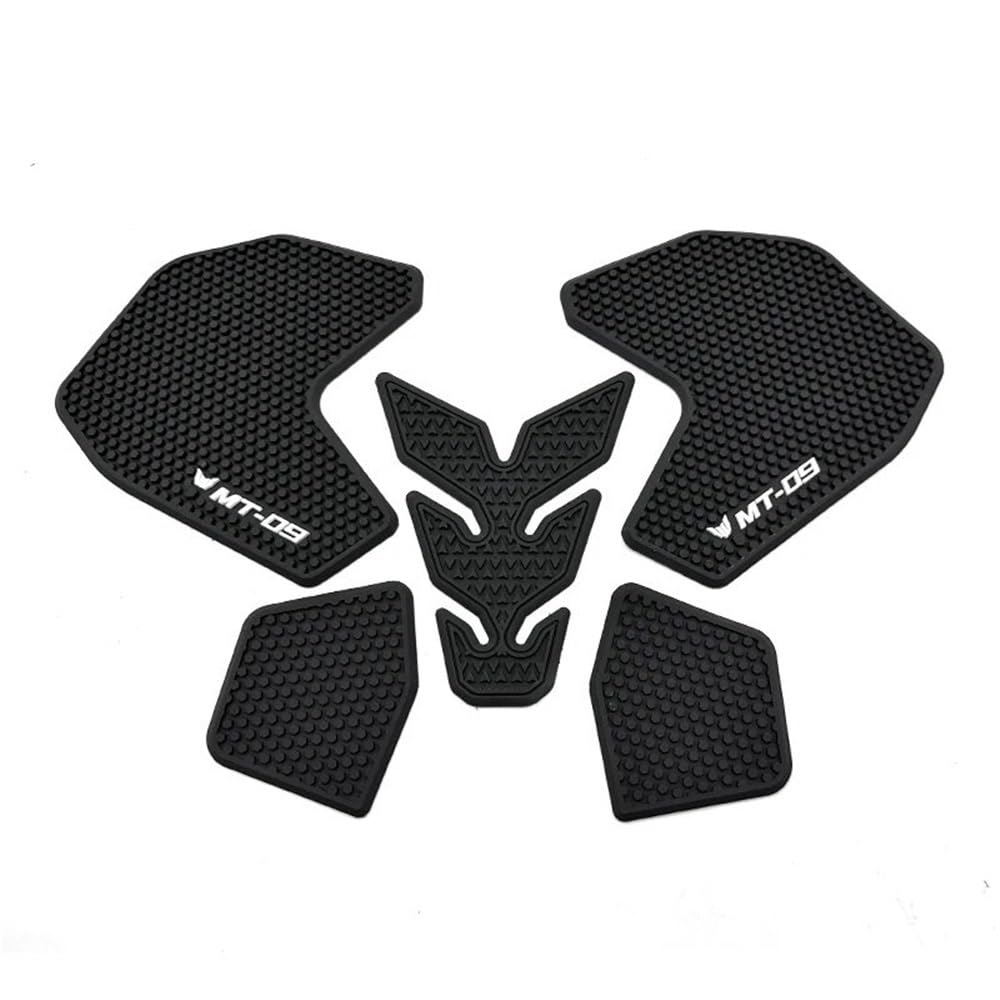 Motorrad Tank Gummi Pads Für MT09 FZ09 2013–2023 Motorrad rutschfeste Seite Kraftstofftank Aufkleber Wasserdicht Pad Gummi Aufkleber(Black d) von KARDAS